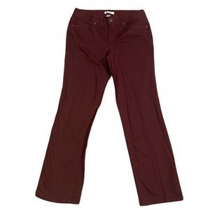 Christopher & Banks Straight Leg Denim Jeans ~ Sz 10 ~ Burgundy ~ Mid Rise